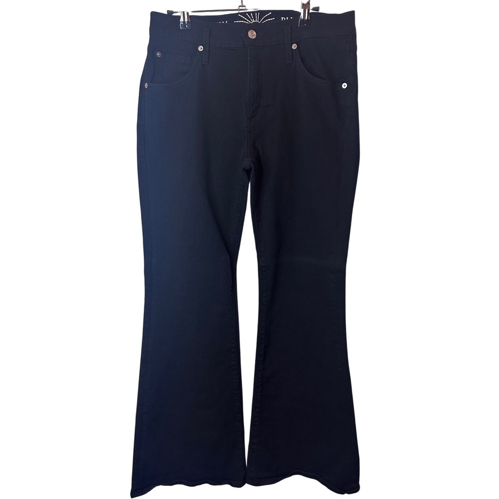 Daily Blue‎ Women's Black Flare Peace Jeans Size 30 Tall 33" Inseam